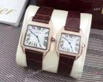 Rose Gold Cartier Santos Diamond Replica watches Lovers Watch